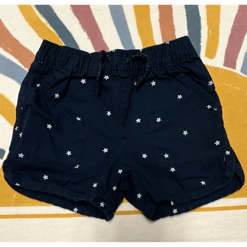 Carter'sBoys StarPrint Blue/White Shorts 4/5 Elastic WaistDrawstring Cotton 39.1